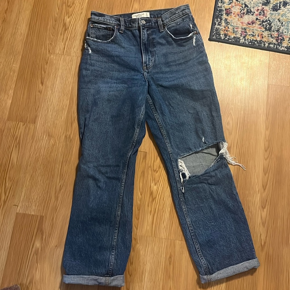 High rise dark denim Abercrombie and fitch jean